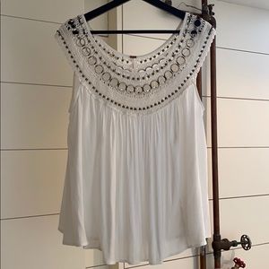 White free people tank top blouse